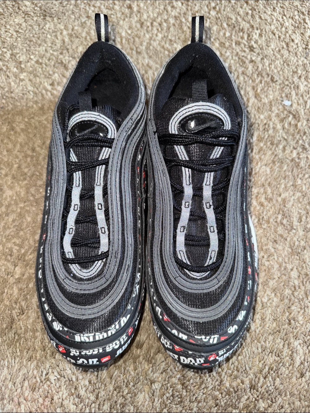 AirMax 97 Black & Gray Athletic Sneakers with Graphic Sole